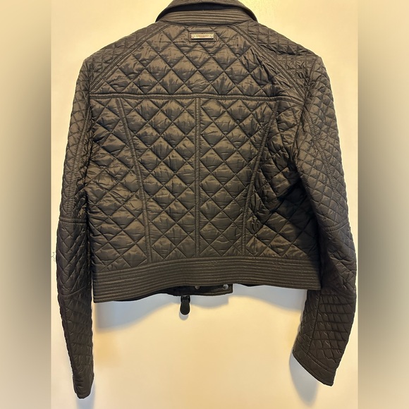 BURBERRY MOTO JACKET BLACK+CHECK SIZE MEDIUM WORN ONCE - Picture 3 of 5